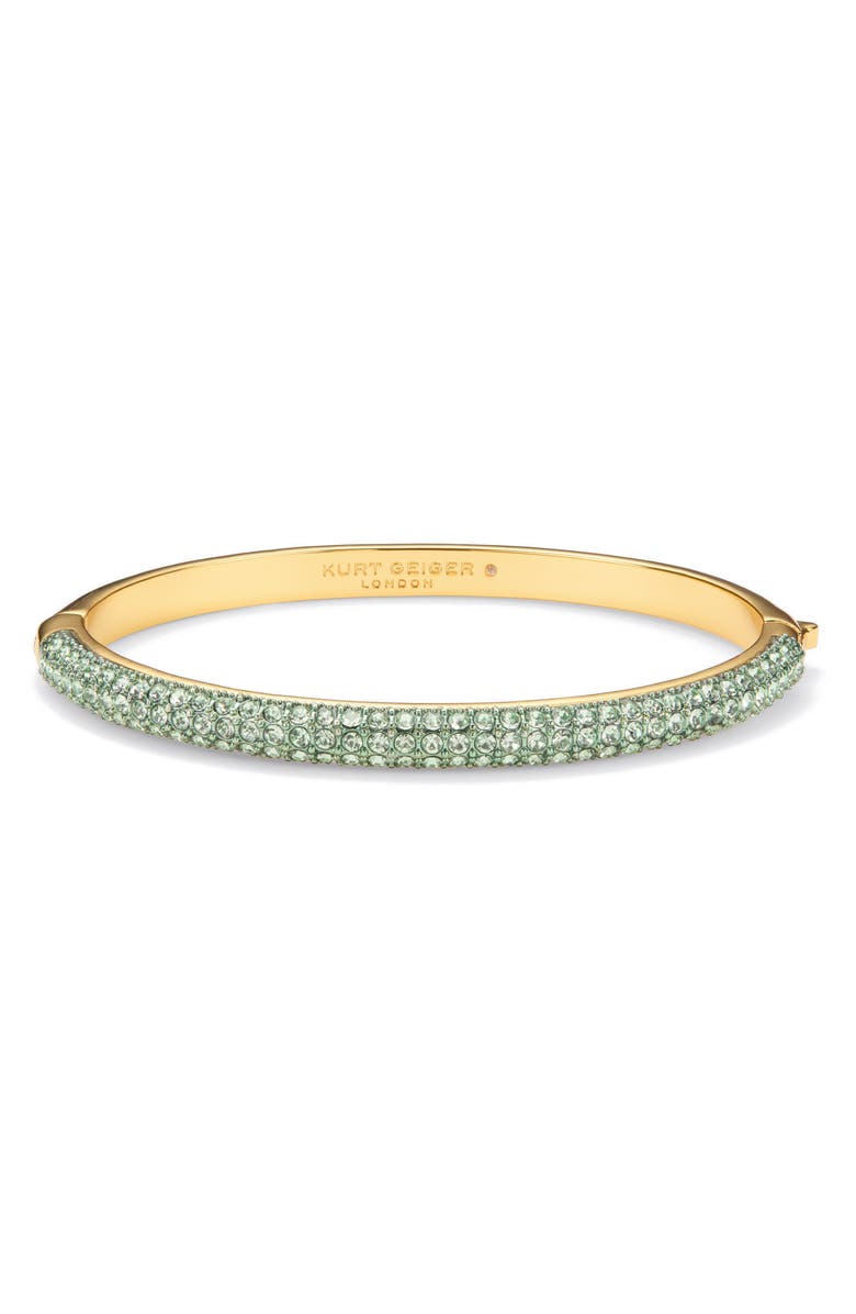 Kurt Geiger London Pavé Crystal Dome Bangle, Main, color, Green