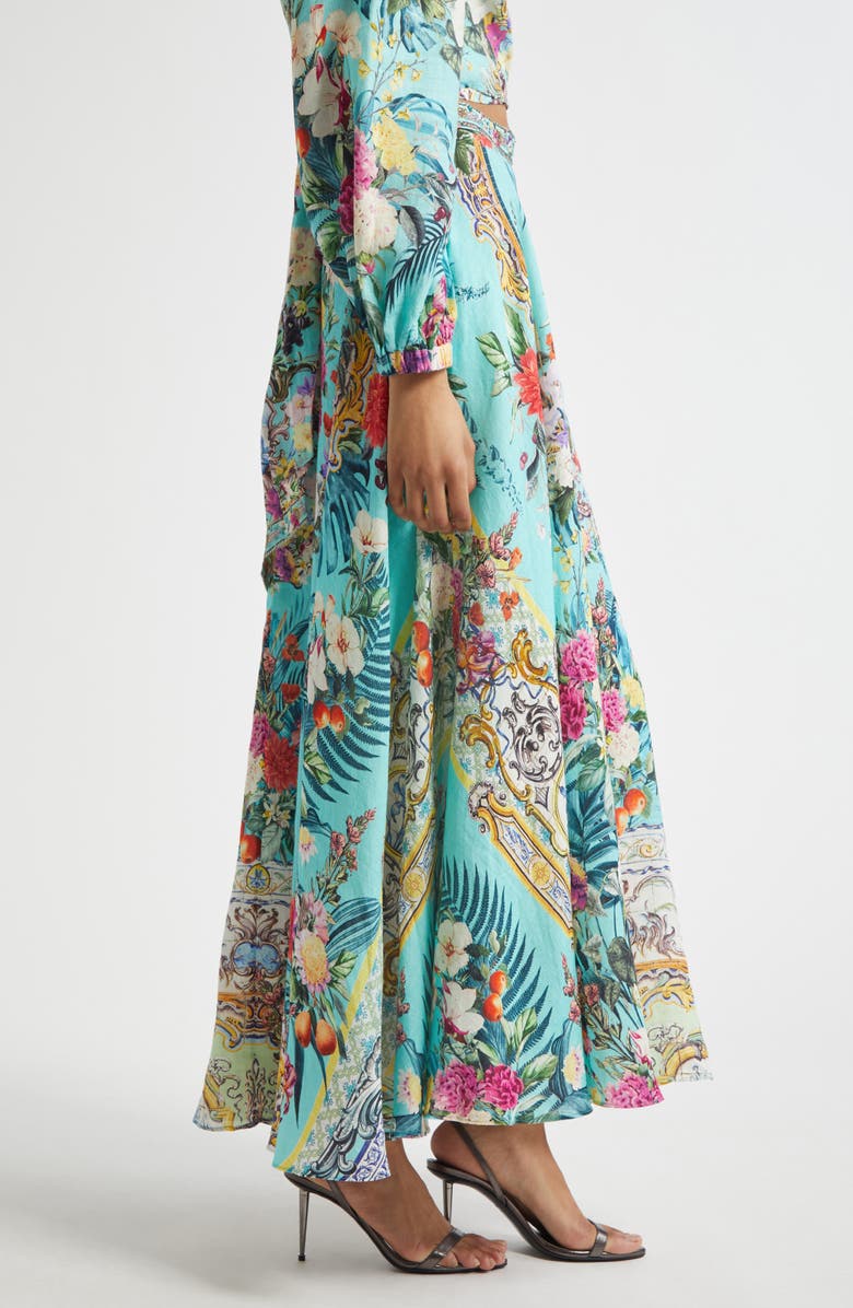 Camilla Crystal Embellished Linen Maxi Skirt, Alternate, color, 