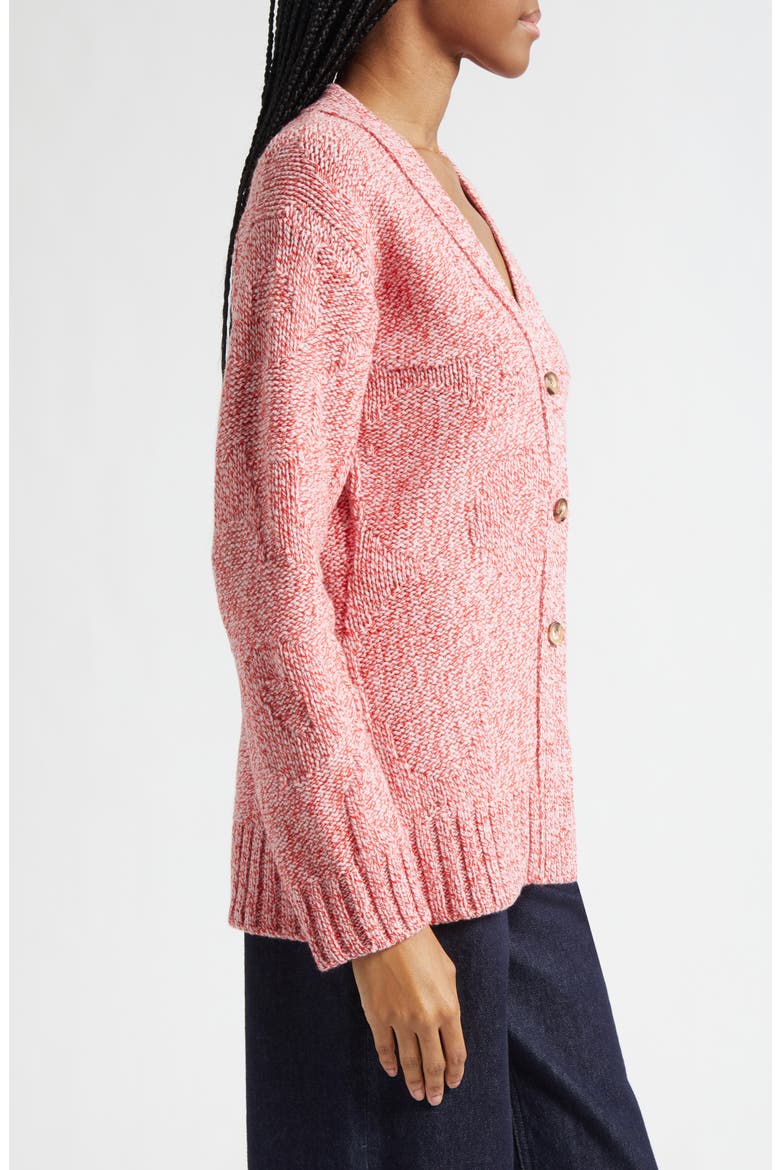 Aamu Unikko Wool Cardigan, Alternate, color, RED MELANGE