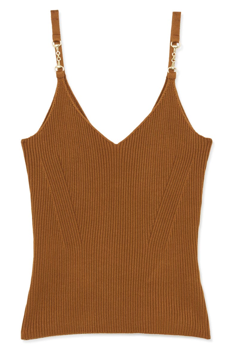 Cara Rib Silk Blend Sweater Tank, Alternate, color, RUST