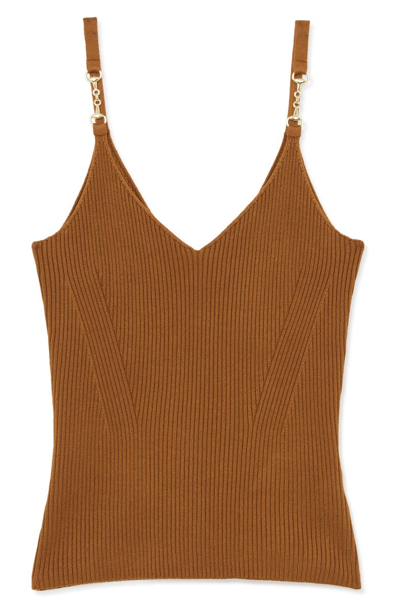 Reiss Cara Rib Silk Blend Sweater Tank, Alternate, color, Rust