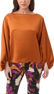 Trina Turk Ursa 2 Satin Boat Neck Top