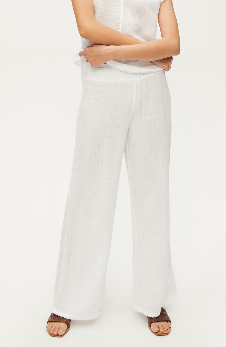 Michael Stars Smocked Wide Leg Pants, Alternate, color, White