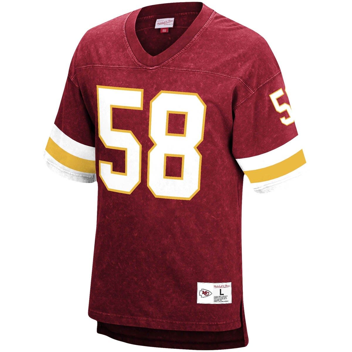 Men's Mitchell & Ness Derrick Thomas Red Kansas City Chiefs Retired Player Name & Number Acid Wash Top - image 2