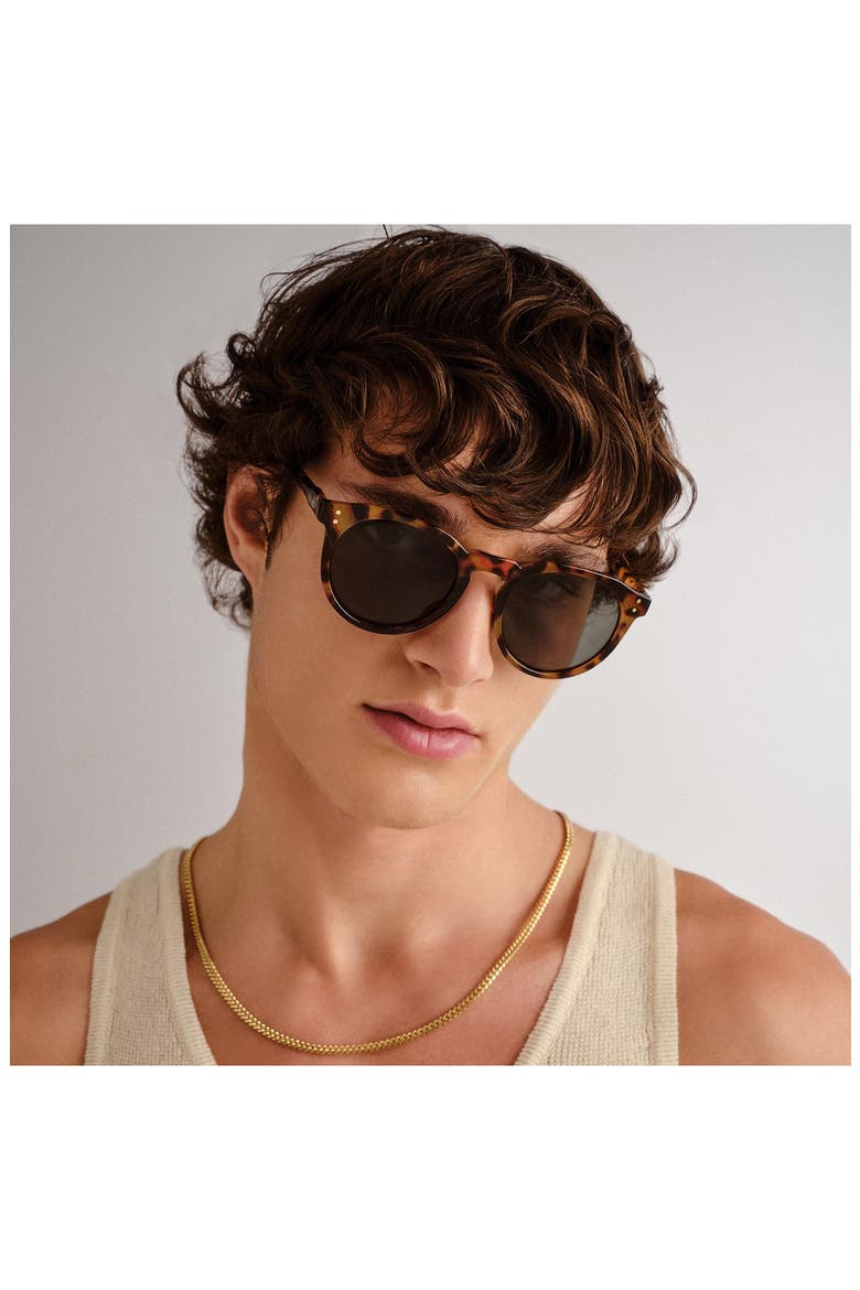 Nucleus V2 53mm Round Sunglasses, Alternate, color, DARK TORT/KHAKI TINT