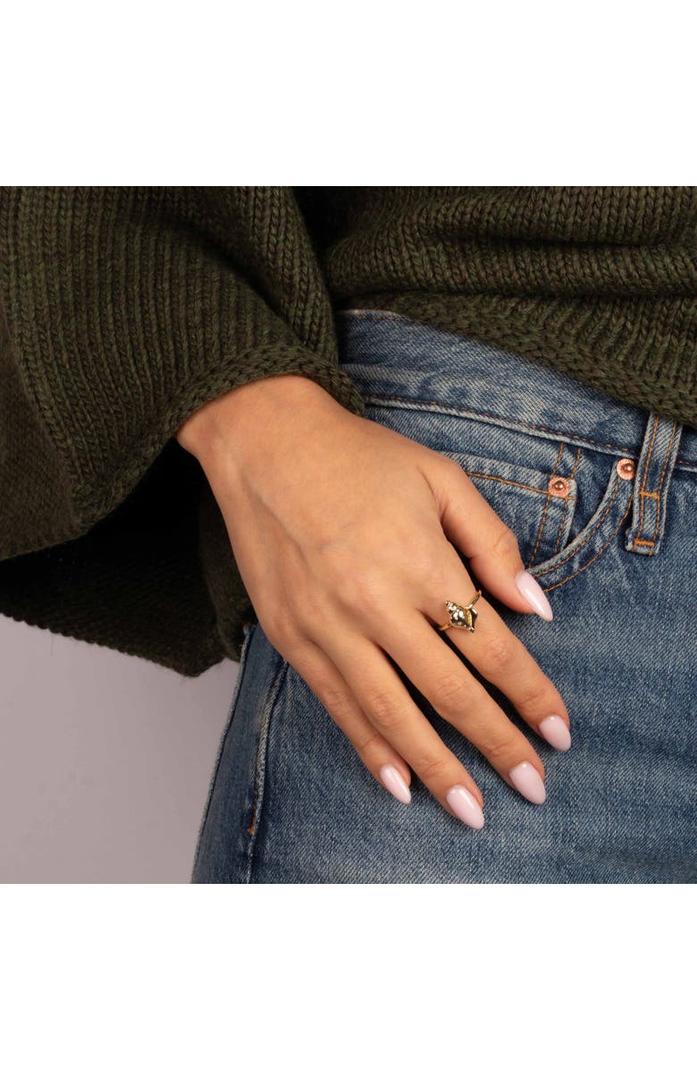 BY ADINA EDEN CZ Conch Shell Ring, Alternate, color, Gold