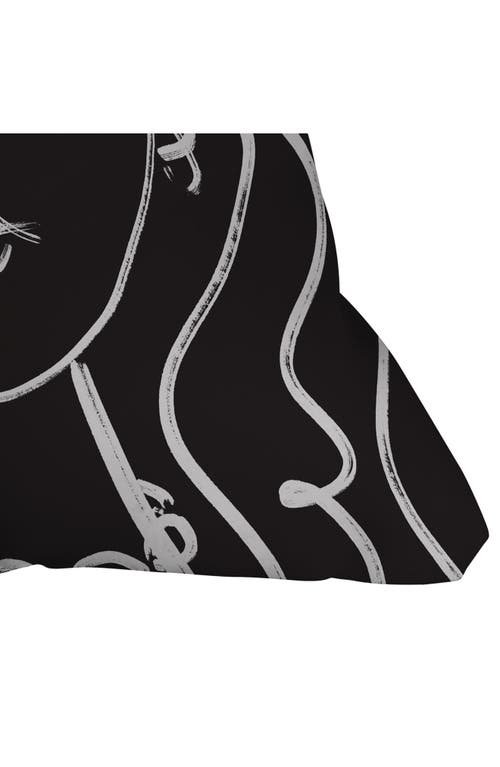 Deny Designs Line Portrait Square Throw Pillow In Black-white