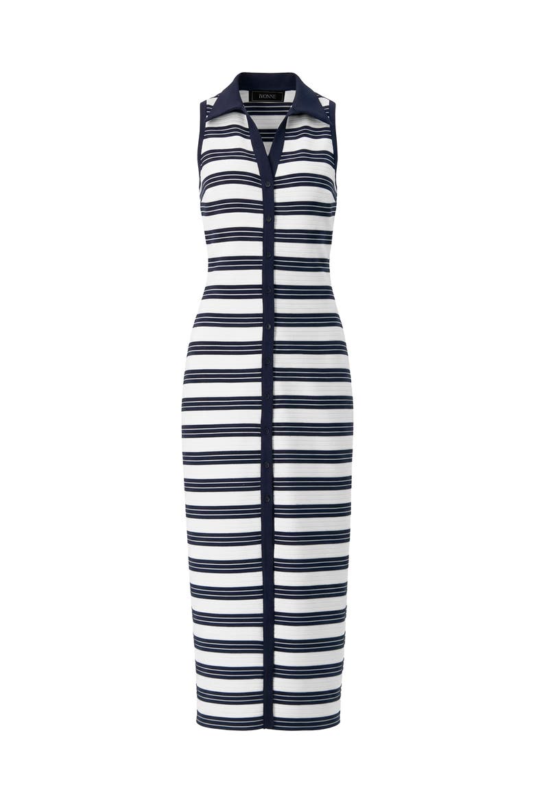 Sleeveless Striped long Dress, Alternate, color, Navy Blue