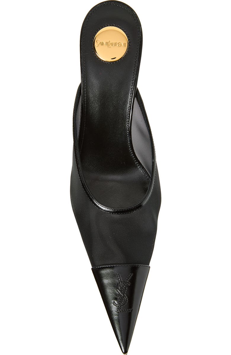 Saint Laurent Renee Pointed Toe Mule, Alternate, color, Nero/ Nero