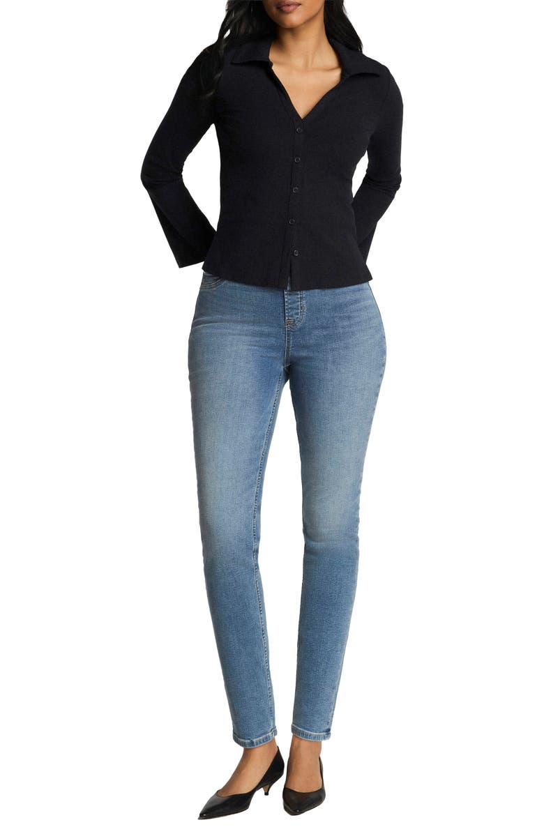 SPANX<sup>®</sup> Knit Button-Up Shirt, Alternate, color, Classic Black