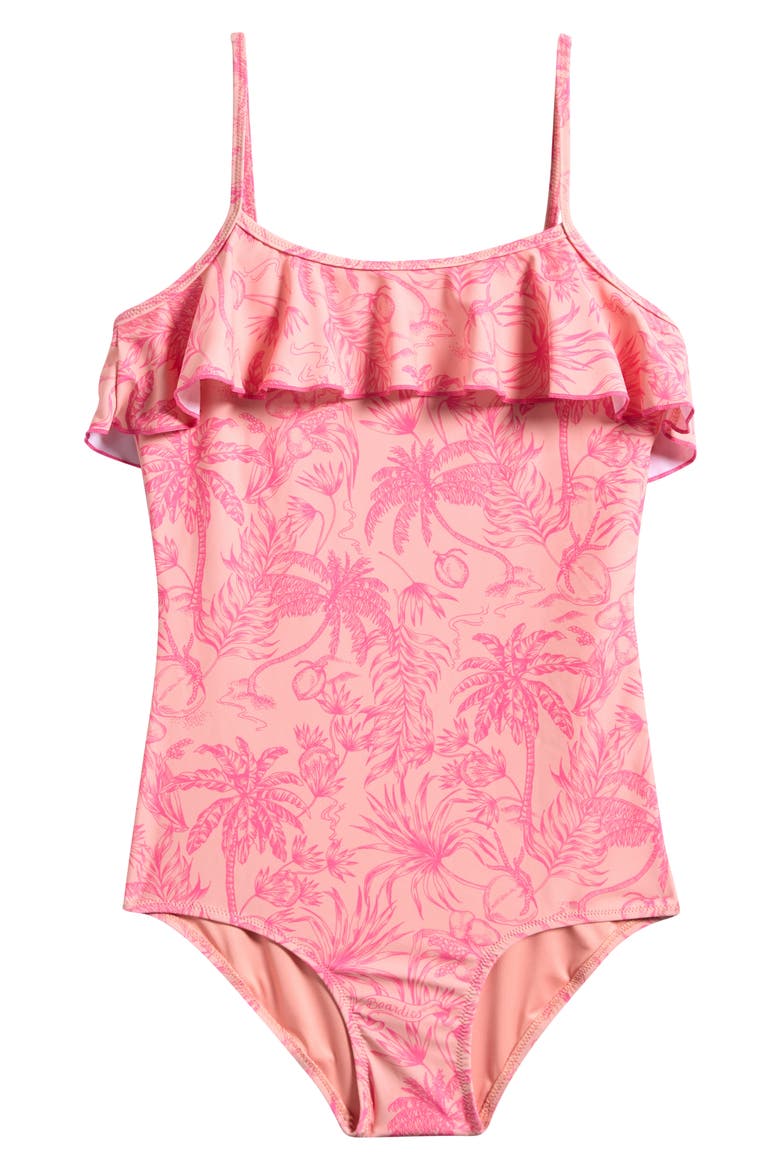 Kids' Sully Ruffle One-Piece Swimsuit, Main, color, PEACH