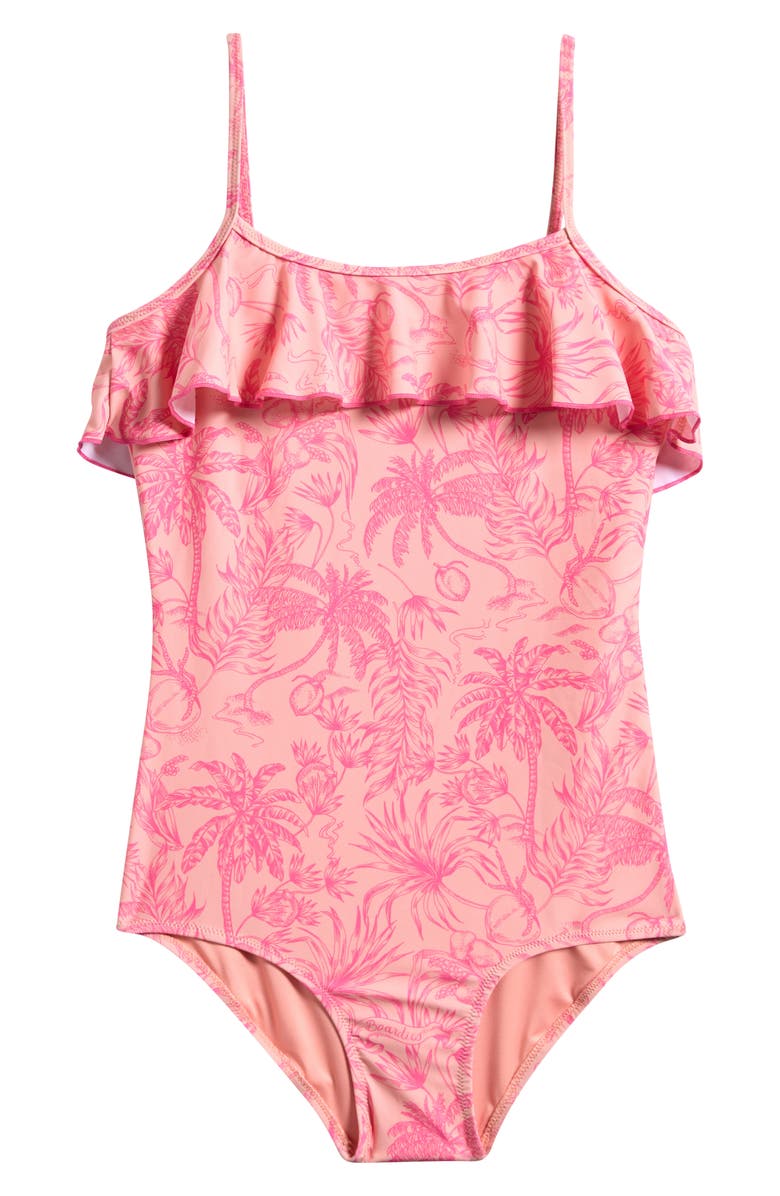 Boardies Kids
 Sully Ruffle One-Piece Swimsuit, Main, color, Peach