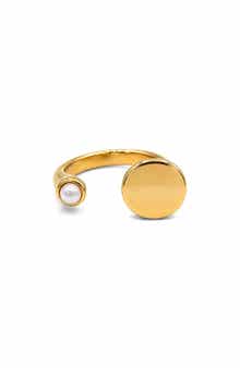 Solis 18k Gold Plated Imitation Pearl Ring