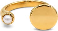 LA MENO Solis 18k Gold Plated Imitation Pearl Ring