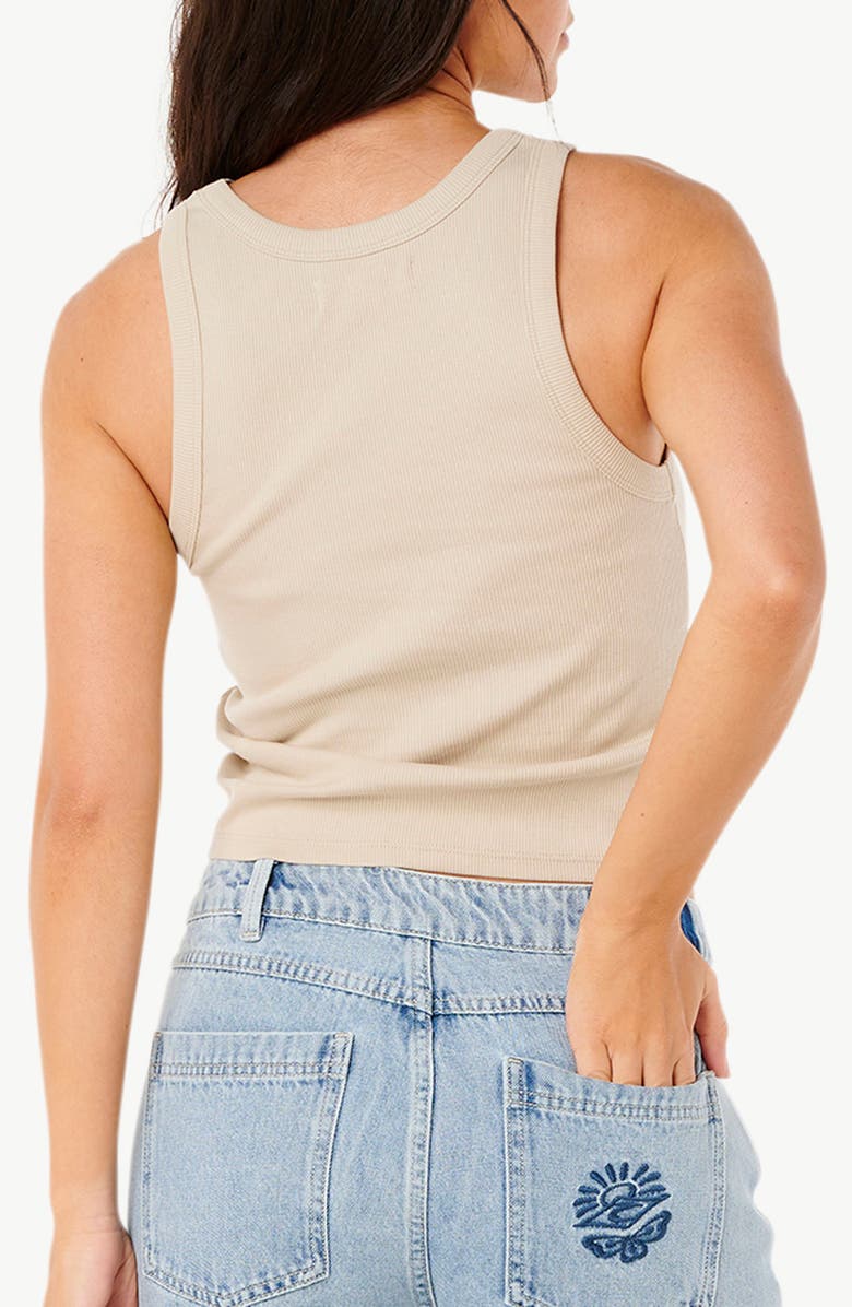 Rip Curl Butterfly Rib Crop Tank Top, Alternate, color, Natural