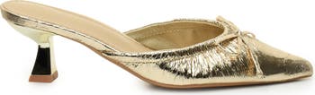 Bow Kitten Heel Mule