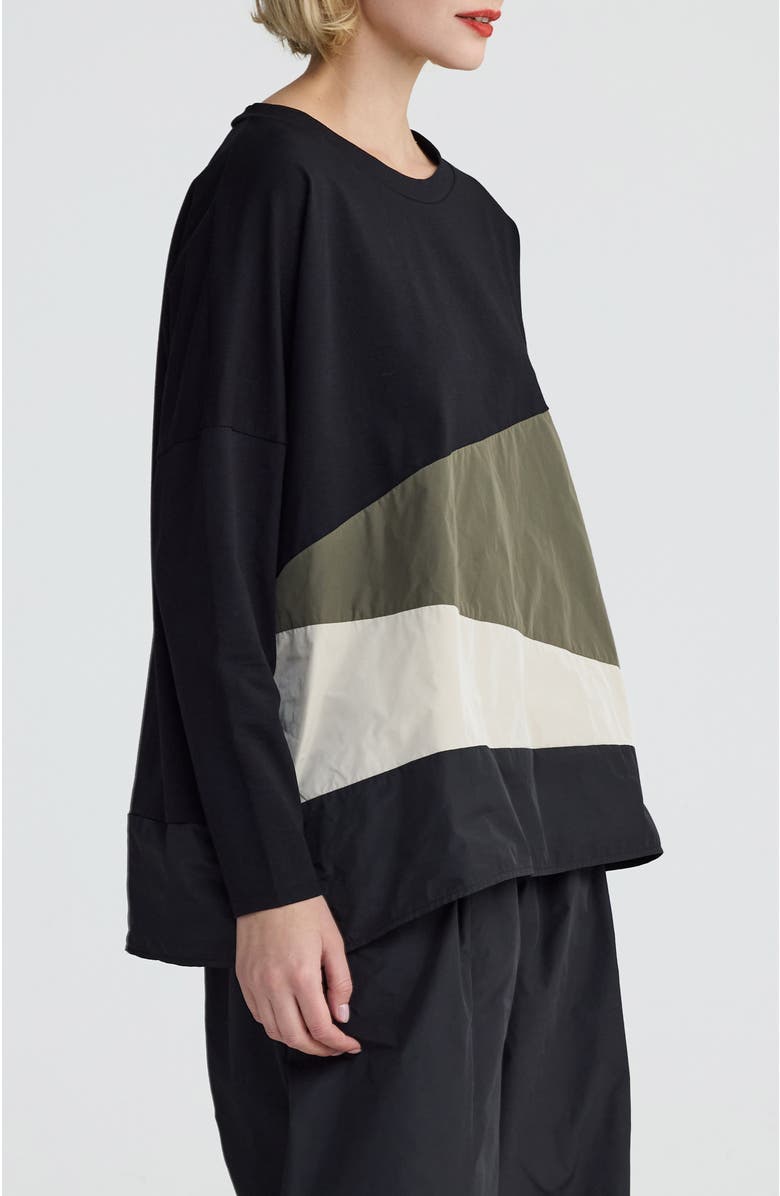 LUUKAA Raine Colorblock Blouse, Alternate, color, Black