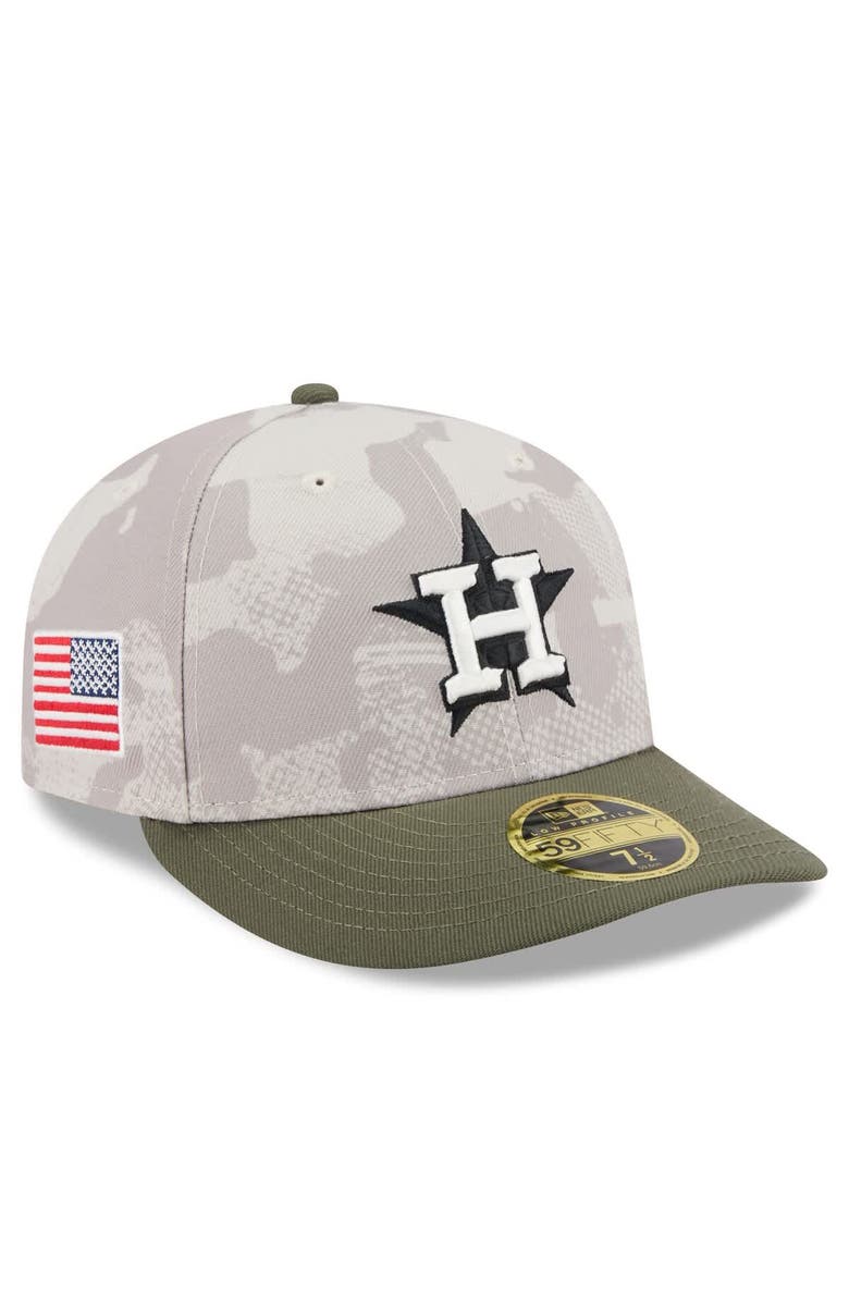 New Era Men's New Era Light Beige/Olive Houston Astros 2025 Armed Forces Day Low Profile 59FIFTY Fitted Hat, Main, color, Light Beige