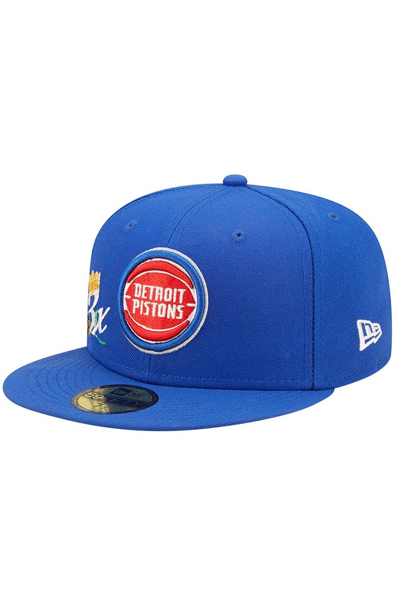 New Era Men's New Era Blue Detroit Pistons 3x NBA Finals Champions Crown 59FIFTY Fitted Hat, Main, color, 