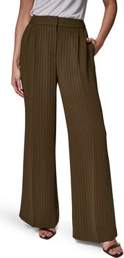 Donna Karan New York High Waist Pinstripe Wide Leg Pants
