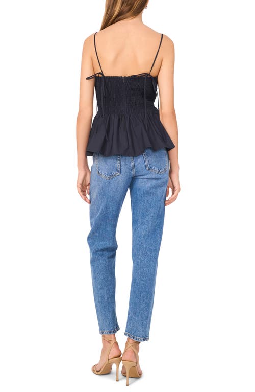 1.state Women's Cotton Peplum Top In Indigo Night