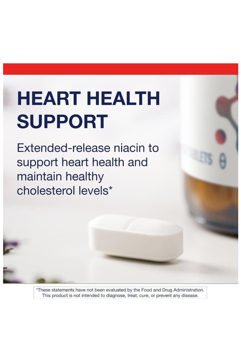 Niacin B3 Sustained Release Nicotinic Acid Supplement 500mg, Alternate, color, None