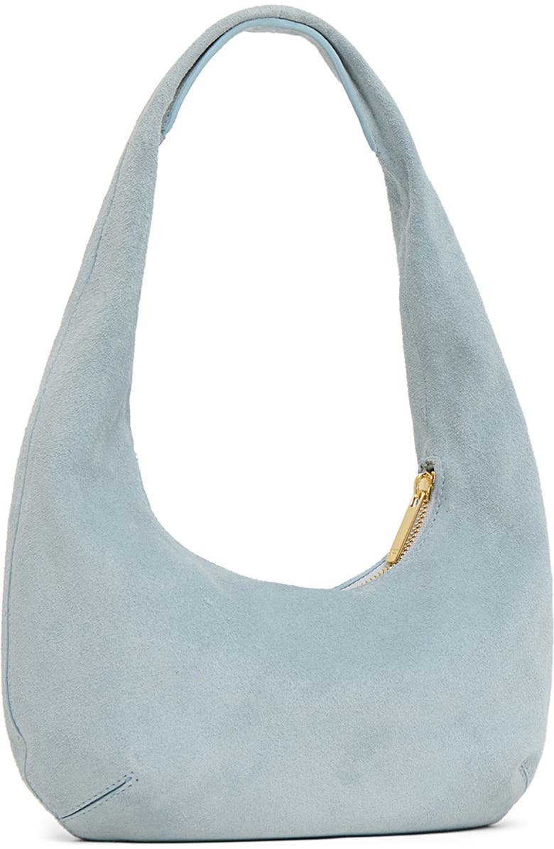 Mansur Gavriel Mini Gnocchi Suede Hobo Bag, Alternate, color, Baby Blue
