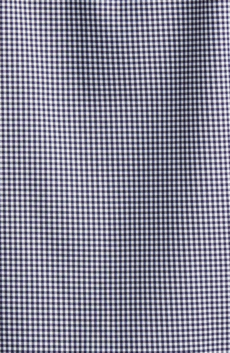 Nordstrom Trim Fit Gingham Premium Performance Dress Shirt, Alternate, color, Navy Gingham Check