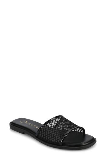 Journee Collection Breckley Flat Slide Sandal In Black