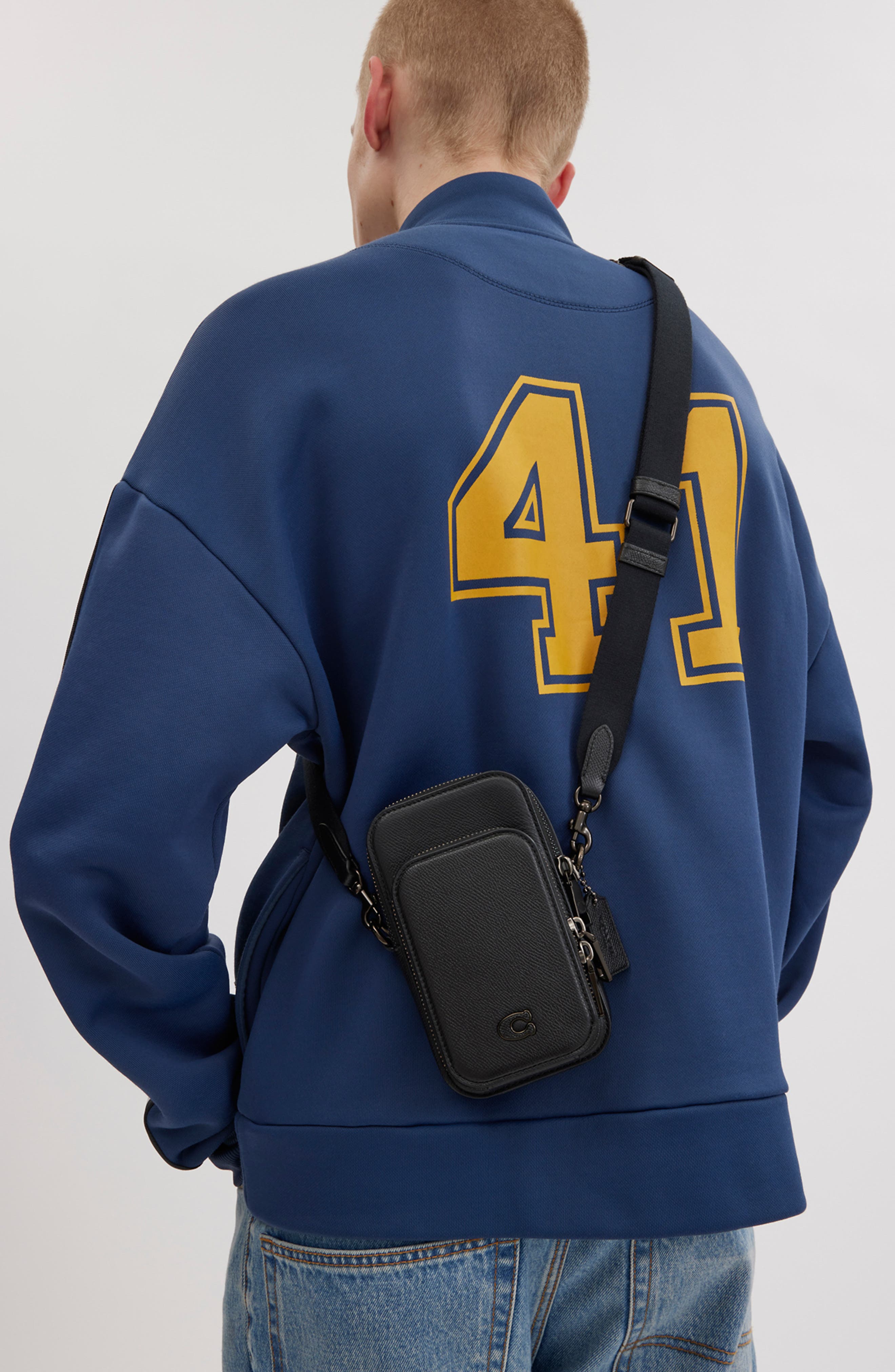 COACH Leather Phone Crossbody Bag, Alternate, color, 