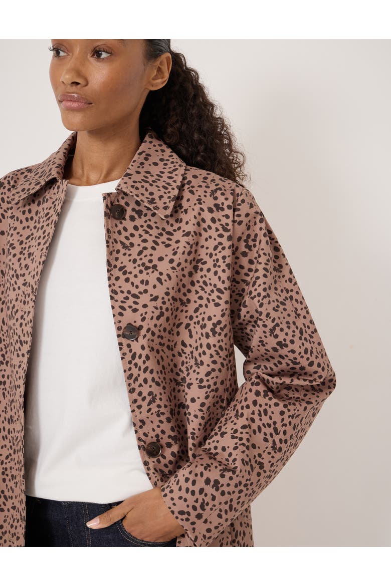 Carter Cotton Car Coat, Alternate, color, Fawn Print Brown