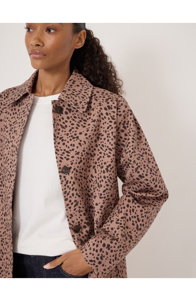 Hush Carter Cotton Car Coat, Alternate, color, Fawn Print Brown