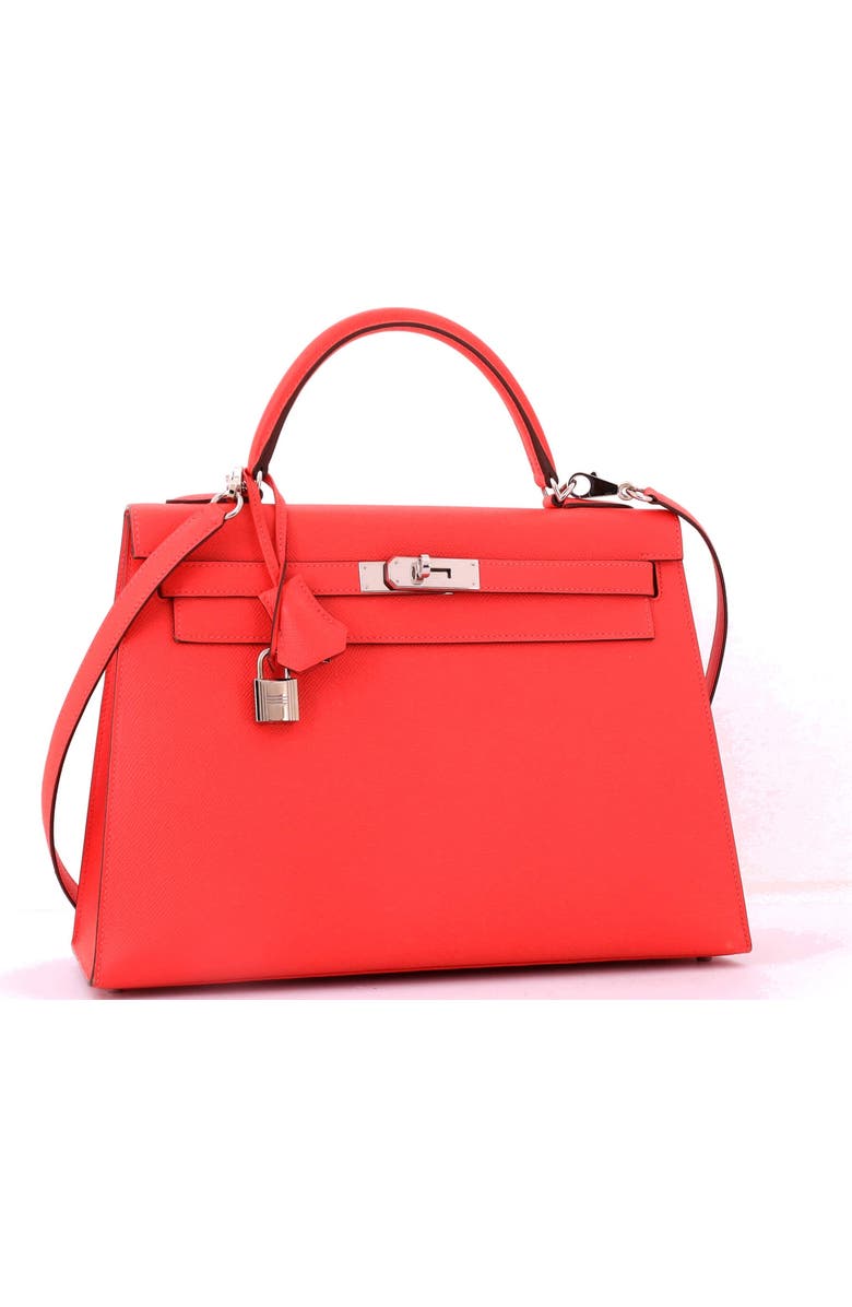 Pre-Owned Hermes Kelly Handbag Red Epsom with Palladium Hardware 32, Alternate, color, Rouge Pivoine