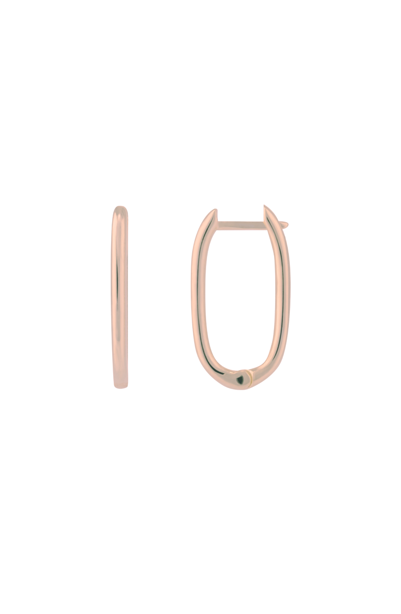 Spero London Oval Rectangular Sterling Silver Hoop Earring, Main, color, Rose Gold