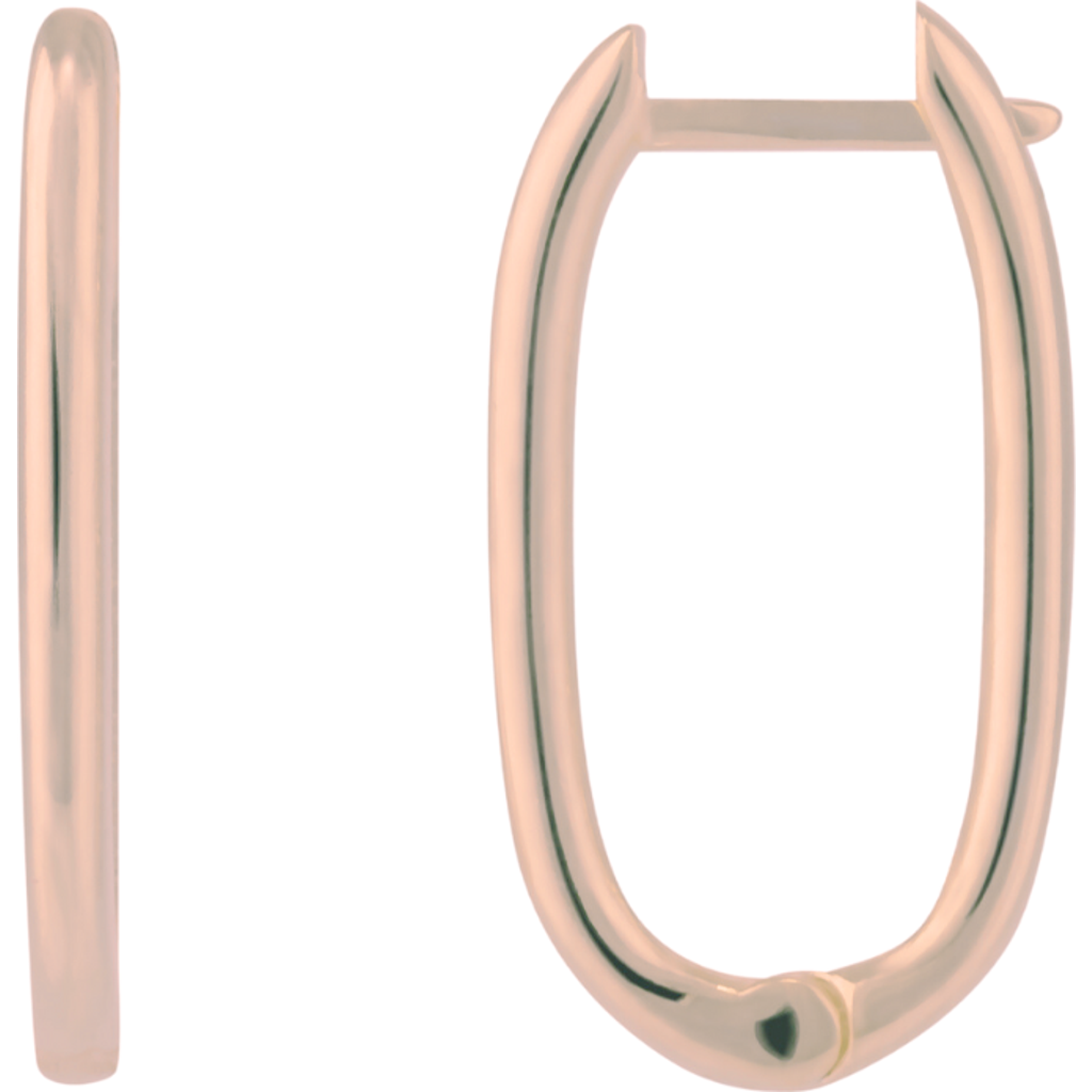 SPERO LONDON SPERO LONDON OVAL RECTANGULAR STERLING SILVER HOOP EARRING