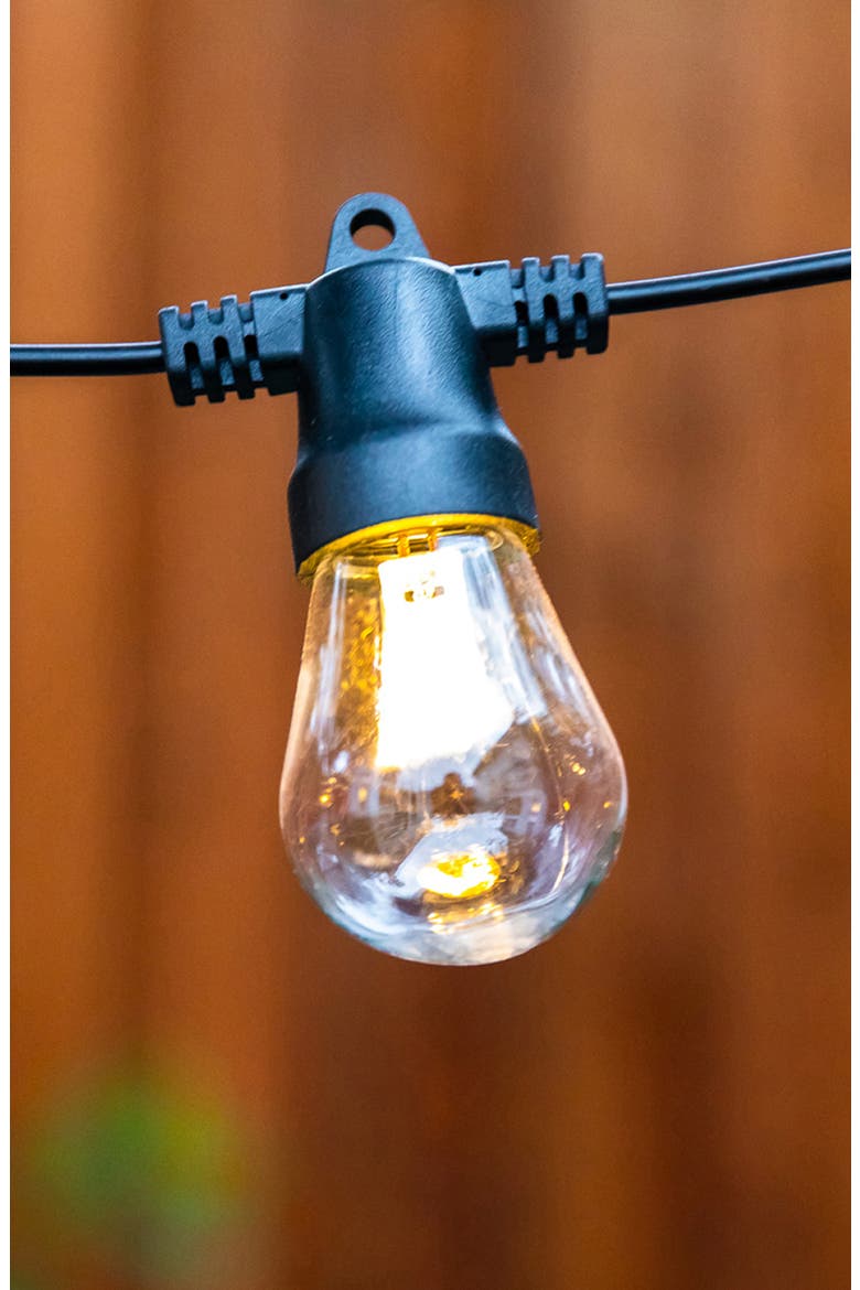 27 ft, 12‑light Solar‑Powered Heavy Duty LED Outdoor String Lights, Weatherproof and Shatterproof Bulbs, Alternate, color, BLACK