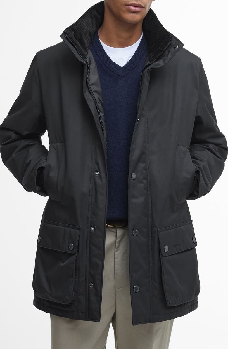 Barbour Border Water Repellent Jacket with Stowaway Hood, Main, color,