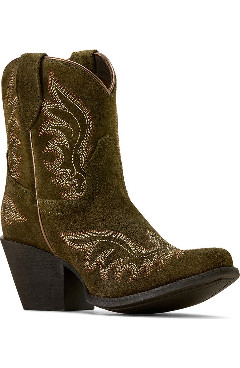 Ariat Chandler X Toe Western Boot, Main, color, Soft Olive Suede