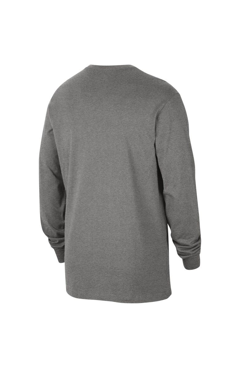 Nike Men's Nike Heather Gray Oregon Ducks Fast Break Long Sleeve T-Shirt, Alternate, color, Heather Gray
