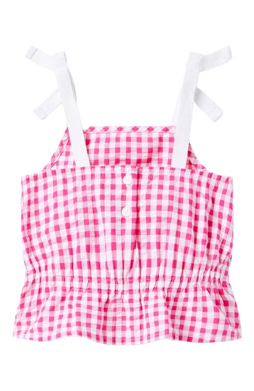 Janie And Jack Girls' Gingham Blouse - Little Kid, Big Kid In Pink