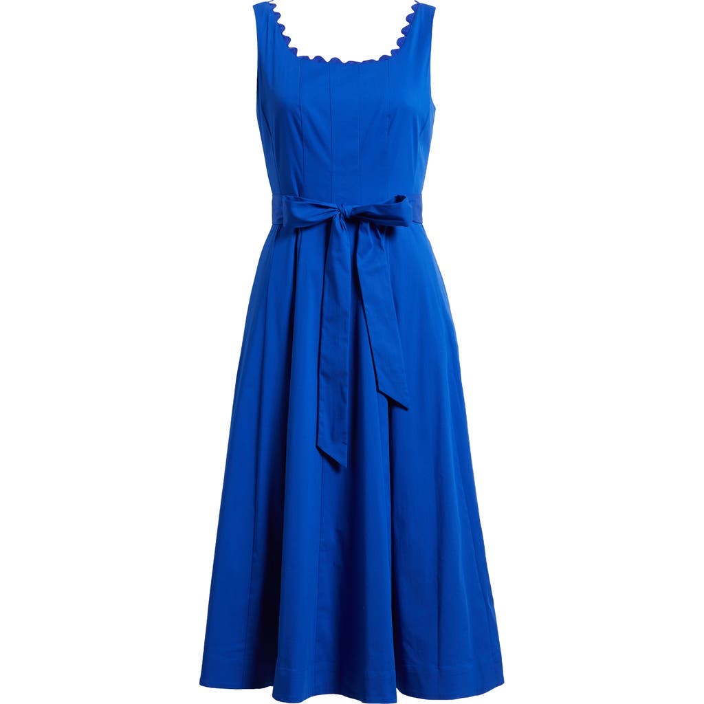 Shop Anne Klein Seamed Sleeveless Fit & Flare Midi Dress In Palace Blue