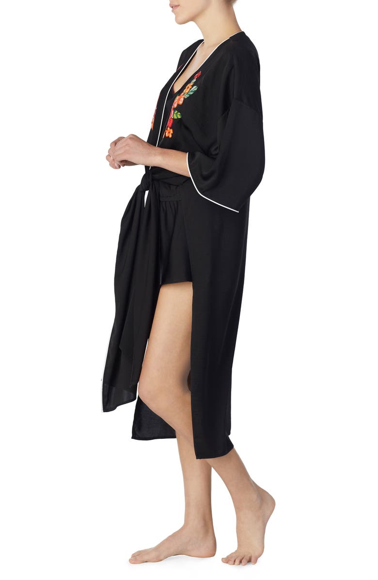 Room Service Pjs ROOM SERVICE Tie Front Satin Kimono, Alternate, color, 
