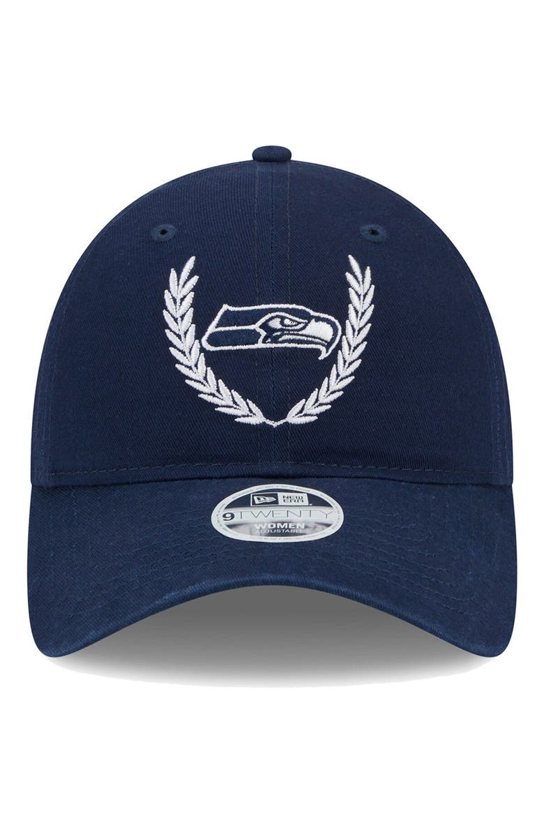 New Era Women's New Era College Navy Seattle Seahawks Leaves 9TWENTY Adjustable Hat, Alternate, color, Navy