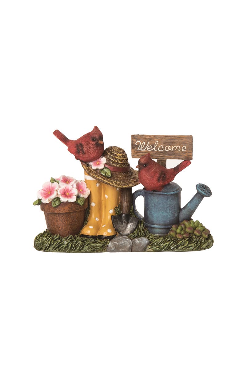 Transpac 8 Inch Multicolor Spring Garden Cardinal Decor Polyresin Decorative Object for Home and Garden, Main, color, Multicolored