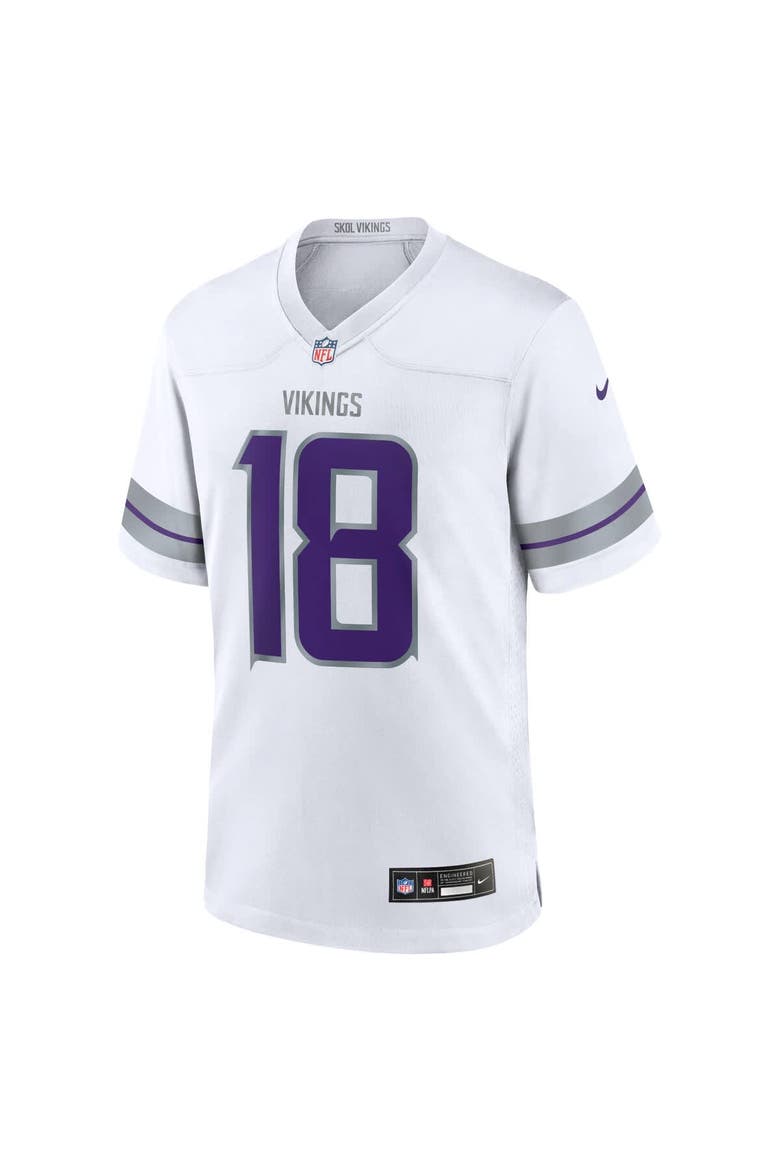 Youth Nike Justin Jefferson White Minnesota Vikings Game Jersey, Alternate, color, White