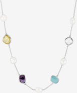 Dower & Hall Candy Gemstone & Baroque Pearl Pebble Necklace