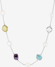 Dower & Hall Candy Gemstone & Baroque Pearl Pebble Necklace