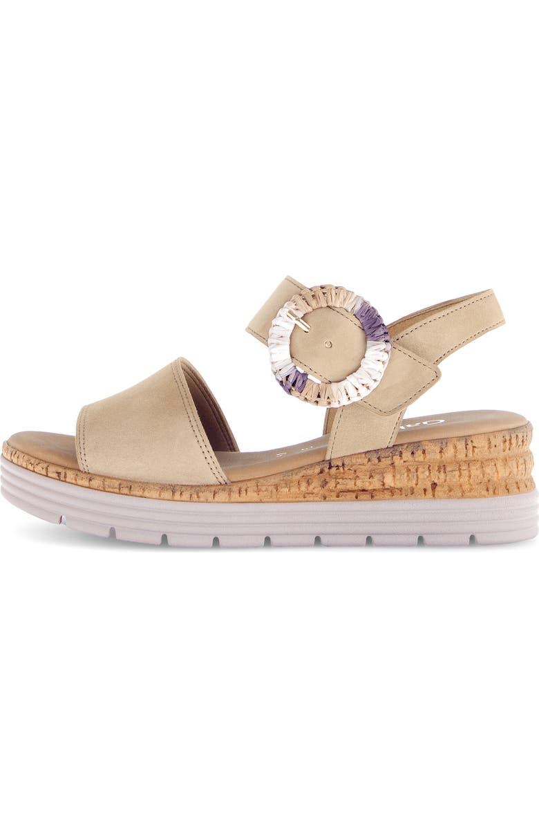 Gabor Ankle Strap Wedge Sandal, Alternate, color, Sand