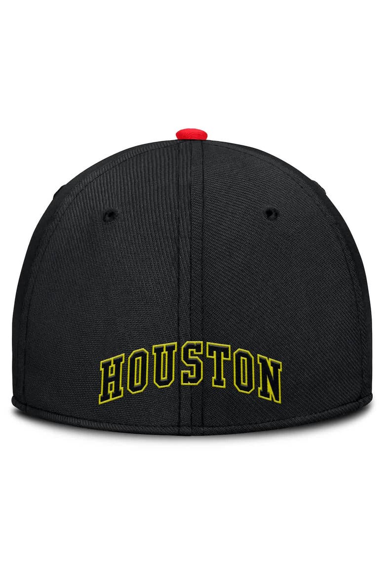 Men's Nike Crimson/Black Houston Astros Neon 90s Rise SwooshFlex Hat, Alternate, color, Crimson