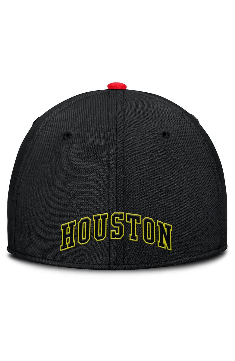 Nike Men's Nike Crimson/Black Houston Astros Neon 90s Rise SwooshFlex Hat, Alternate, color, Crimson